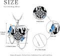 wholesale 925 Sterling Silver Gothic Butterfly & Pentagram Black Onyx Heart Pendant Necklace-0-1