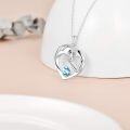 wholesale 925 Sterling Silver Birthstone Crystal Horse Heart Necklace Women s Jewelry Gift-0-8