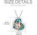 wholesale 925 Sterling Silver Abalone Shell Ballet Girl Heart Pendant Necklace-0-4