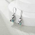 wholesale 925 Sterling Silver Turquoise Stone Dinosaur Shape Drop Earrings-0-2