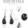wholesale 925 Sterling Silver Crystal Vintage Teardrop Oxidized Leverback Earrings 14 10mm-0-4