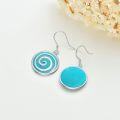 wholesale 925 Sterling Silver Spiral Turquoise Drop Earrings-0-1