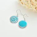 wholesale 925 Sterling Silver Turquoise Spiral Drop Earrings White Gold Plated-0-1