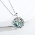 wholesale 925 Sterling Silver Abalone Shell Tree of Life Pendant Necklace with Cross for Women -0-3