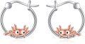 wholesale 925 Sterling Silver Axolotl Charm Hoop Earrings - Adorable Gift for Her-0-0