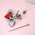 wholesale Sterling Silver Crystal Heart Urn Necklace for Ashes Memorial Keepsake Pendant-0-10