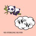 wholesale 925 Sterling Silver Panda Stud Earrings for Women Girls Hypoallergenic -0-1