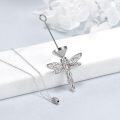 wholesale 925 Sterling Silver Rainbow Crystal Dragonfly Urn Keepsake Memorial Cremation Ashes Locket Necklace s for Women and Girls-0-4