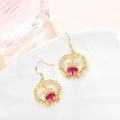 wholesale 18K Gold Plated 925 Sterling Silver Claddagh Birthstone Earrings for Women Irish Celtic Jewelry Gifts-0-1