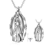 TOUPOP Stainless Steel & Cubic Zirconia Cremation Urn Necklace for Women-undefined