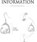 wholesale 925 Sterling Silver & Zircon Chihuahua Earrings for Women - 16.8x15.8mm Dainty Dog Jewelry Gift-0-2