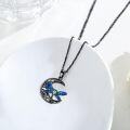 wholesale 925 Sterling Silver Blue Moonstone Celtic Dragonfly Pendant Necklace-0-2