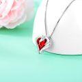 wholesale 925 Sterling Silver Green Crystal Horse Head Heart Pendant Necklace for Women and Girls-0-13