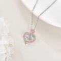 wholesale 925 Sterling Silver 40th Anniversary Rose Flower Love Heart Pendant Necklace for Women-0-3