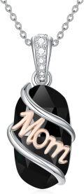 wholesale Sterling Silver Gemstone Dainty Pendant Necklace for Women Mom Gift-0-30