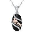 wholesale 925 Sterling Silver Mom Moss Agate Pendant Necklace Two Tone Rose Gold-0-30