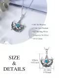 TOUPOP Sterling Silver Turquoise Celtic Star Pentagram Necklace-0-3
