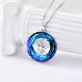 TOUPOP Sterling Silver Blue Crystal Star Pendant Necklace-0-2