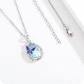 wholesale 925 Sterling Silver Blue Moonstone Butterfly Pendant Necklace-0-2