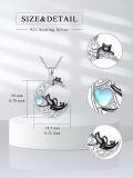 wholesale 925 Sterling Silver Moon Cats Heart Pendant Necklace-0-1