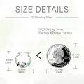 wholesale 925 Sterling Silver Panda Hoop Earrings Wholesale With Green Zirconia Accents-0-2