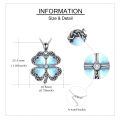 wholesale 925 Sterling Silver Four Leaf Clover Moonstone Celtic Knot Pendant Necklace For Women-0-4