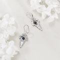 wholesale 925 Sterling Silver Black Pearl Leaf Cutout Dangle Leverback Earrings for Women Wife Mom-0-2