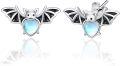 wholesale 925 Sterling Silver Heart-Shaped Bat Moonstone Stud Earrings for Women - Hypoallergenic Gift Idea-0-0