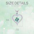 wholesale 925 Sterling Silver Emerald CZ Heart Shamrock Love Knot Pendant Necklace-0-4