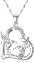 wholesale 925 Sterling Silver Hummingbird Mother Daughter Pendant Necklaces - Cute s for Women-0-0