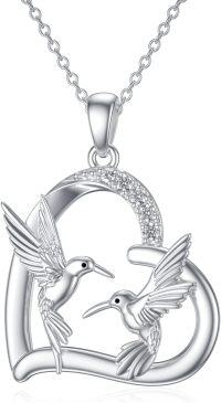 wholesale 925 Sterling Silver Hummingbird Mother Daughter Pendant Necklaces - Cute s for Women-hummingbird