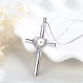 wholesale 925 Sterling Silver Cross with Mustard Seed and Cubic Zirconia Heart Pendant Necklace for Women Christian s-0-3