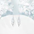 wholesale 925 Sterling Silver White Opal Lightning Bolt Dangle Earrings for Women Girls Minimalist Thunder Drop s Accessories-0-3