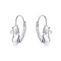 wholesale 925 Sterling Silver Cat Bowtie Cz White Gold Plated Hoop Earrings For Women-0-11