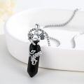 wholesale 925 Sterling Silver Gothic Black Crystal Axolotl Pendant Necklace for Women Men Gifts-0-1