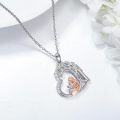 wholesale 925 Sterling Silver Moon & Mother Child Pendant Necklace for Women-0-1