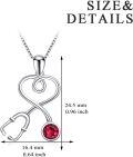 wholesale S925 Sterling Silver Simulated Ruby Crystal Stethoscope Necklace for Medical Workers-0-3