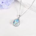wholesale 925 Sterling Silver Fairy Butterfly Blue Stone Locket Necklace for Women Girls' Gifts-0-2