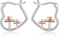 wholesale Silver Mushroom Hoop Earrings - 925 Sterling Silver  for Her-Mushroom