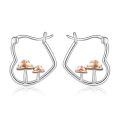 wholesale Silver Mushroom Hoop Earrings - 925 Sterling Silver  for Her-0-0