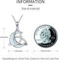 wholesale 925 Sterling Silver Opal Triquetra Pendant Necklace for Women's Gifts-0-3