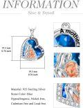 wholesale 925 Sterling Silver Blue Crystal Mother's Love Pendant Necklace for Sisters-0-4