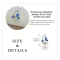 wholesale 925 Sterling Silver Blue Enamel Butterfly & Daisy Drop Pendant Necklace for Women Girls Gifts-0-4