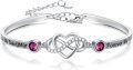 wholesale Sterling Silver Adjustable Infinity Heart Bangle for Women-0-0