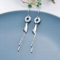 wholesale 925 Sterling Silver Nickel Lead Cadmium Free Threader Drop Earrings with Wind Chimes Design, Lightweight 3.56g, Gift Box-0-3