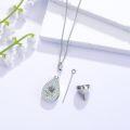 wholesale Sterling Silver Opal Birth Flower Urn Necklace for Ashes 12 Month Memorial Jewelry-0-2