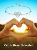 wholesale 925 Sterling Silver 925 Healing Crystal Heart Knot Blue Stone Bracelet - Gifts for Women & Moms-0-3