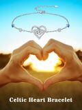 wholesale 925 Sterling Silver 925 Healing Crystal Heart Knot Blue Stone Bracelet - Gifts for Women & Moms-0-3