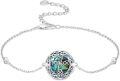 wholesale 925 Sterling Silver Abalone Shell Celtic Knot Adjustable Protection Bracelet for Women-0-0
