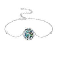 wholesale 925 Sterling Silver Abalone Shell Celtic Knot Adjustable Protection Bracelet for Women-Celtic Cross